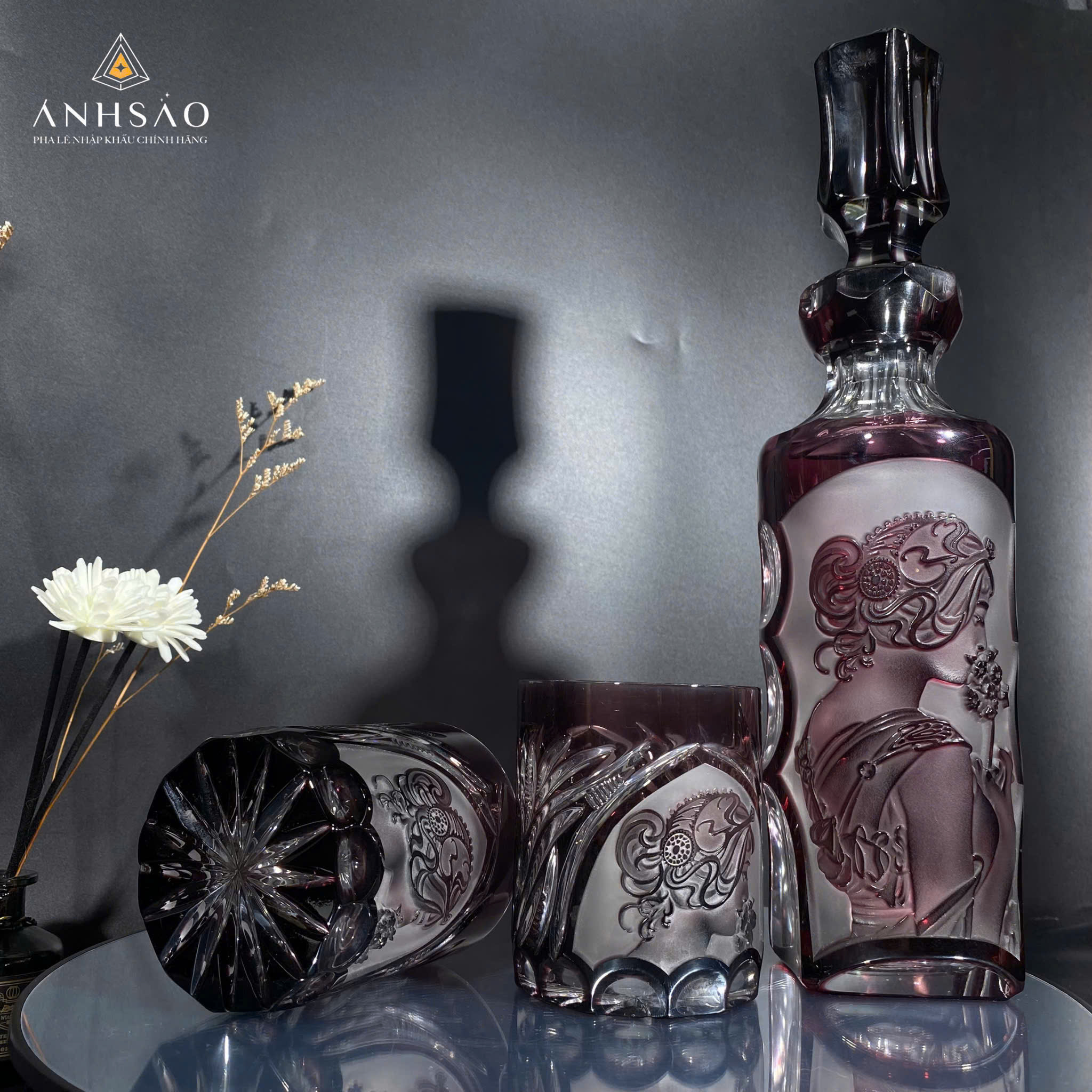 bộ bình rượu pha lê