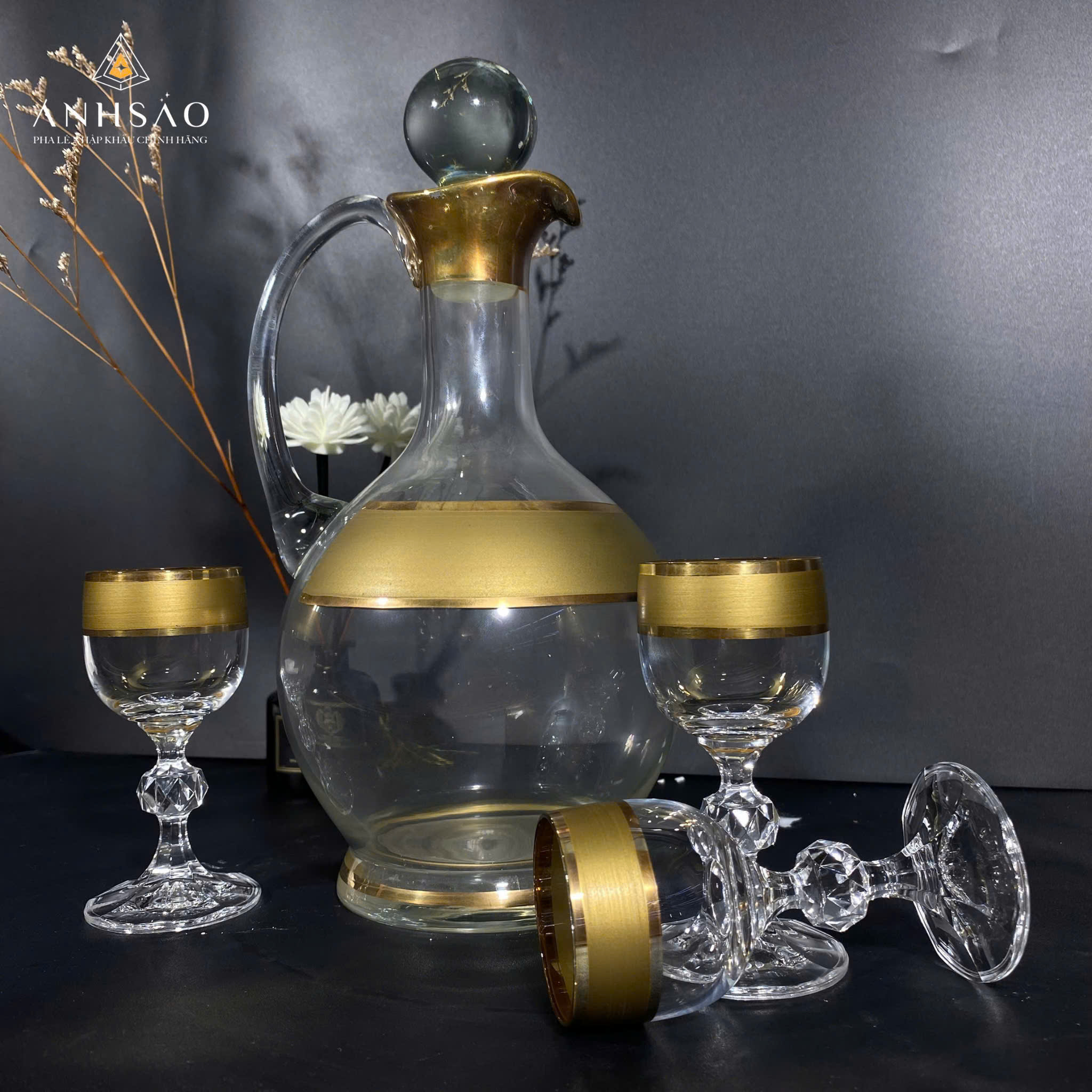 bộ bình rượu pha lê
