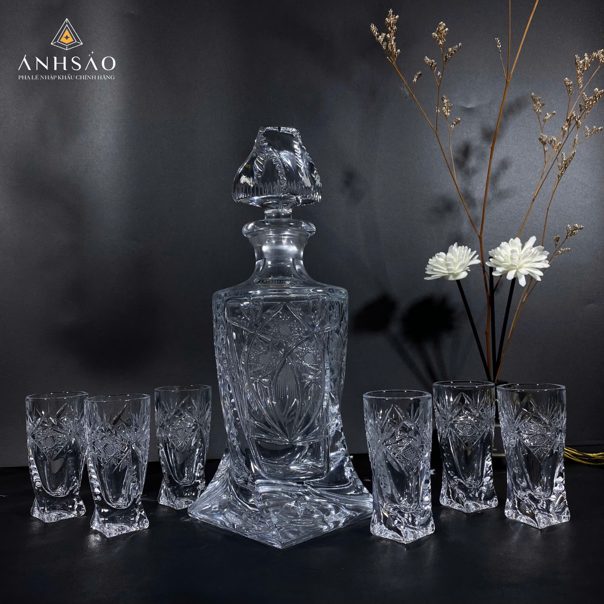 bộ bình rượu pha lê